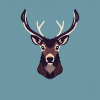 AI generated Stag Antler Deer Animal Logo Icon Sticker Decoration Clip Art Simple Background photo