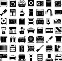 vector de cocina aparato icono conjunto sólido. Perfecto para usuario interfaz, nuevo solicitud.