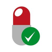 illustration of capsule and checkmark icon vector