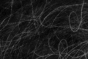 White scratches on rough black concrete wall surface for texture background photo