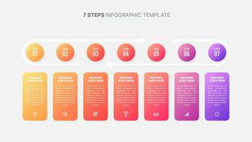 Modern Process Cycle Round Infographics Design Template with 7 Stages vector