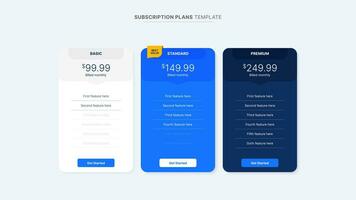 Plan Offer Price Package Subscription Comparison Table Chart Infographic Design Template vector