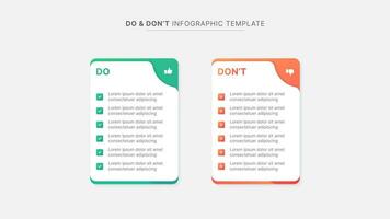 Dos and Don'ts, Pros and Cons, VS, Versus Comparison Infographic Design Template vector