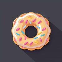 AI generated Donut Logo Avatar Clip Art Icon Sticker Decoration Simple Background photo