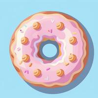 AI generated Donut Logo Avatar Clip Art Icon Sticker Decoration Simple Background photo