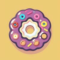 AI generated Donut Logo Avatar Clip Art Icon Sticker Decoration Simple Background photo