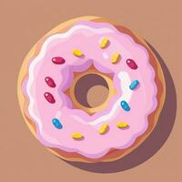 AI generated Donut Logo Avatar Clip Art Icon Sticker Decoration Simple Background photo