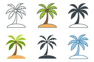 Palm Tree icon collection with different styles. Palm Tree icon symbol vector illustration isolated on white background