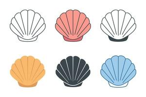 Seashell icon collection with different styles. Pearl Shell icon symbol vector illustration isolated on white background