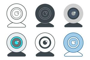 Webcam icon collection with different styles. webcam video call icon symbol vector illustration isolated on white background