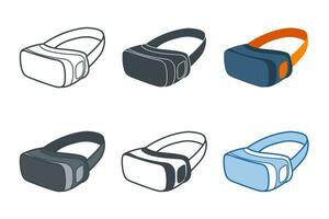 vr auriculares icono colección con diferente estilos. virtual realidad dispositivo icono símbolo vector ilustración aislado en blanco antecedentes