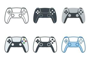 juego controlador icono colección con diferente estilos. mando, palanca de mando, juego consola icono símbolo vector ilustración aislado en blanco antecedentes