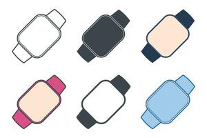 Smartwatch icon collection with different styles. Smartwatch icon symbol vector illustration isolated on white background