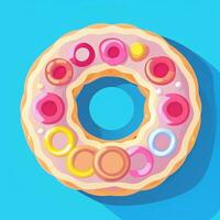 AI generated Donut Logo Avatar Clip Art Icon Sticker Decoration Simple Background photo