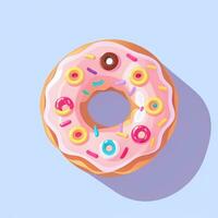 AI generated Donut Logo Avatar Clip Art Icon Sticker Decoration Simple Background photo