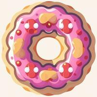 AI generated Donut Logo Avatar Clip Art Icon Sticker Decoration Simple Background photo