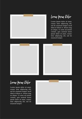 Pictures or photos frame collage. comics page grid layout abstract photo frames and digital photo wall template