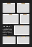 Pictures or photos frame collage. comics page grid layout abstract photo frames and digital photo wall template vector