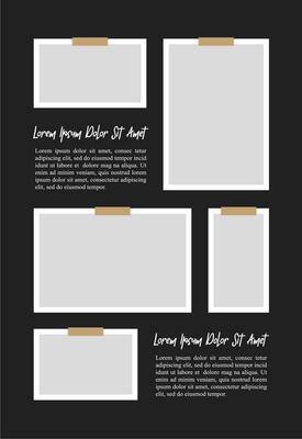 Pictures or photos frame collage. comics page grid layout abstract photo frames and digital photo wall template
