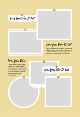 Pictures or photos frame collage. comics page grid layout abstract photo frames and digital photo wall template
