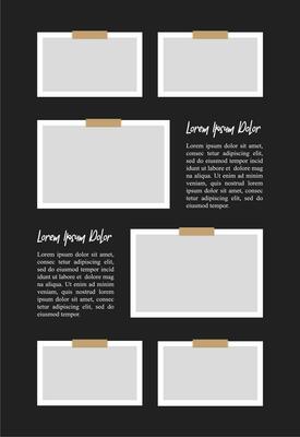 Pictures or photos frame collage. comics page grid layout abstract photo frames and digital photo wall template