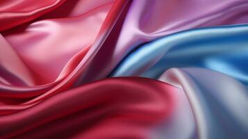 A close up of a red and blue fabric,  Generative AI photo