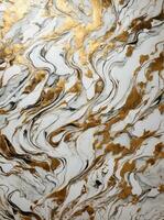 AI generated Abstract background with white gold realistic marble texture photo