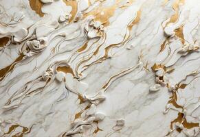 AI generated Abstract background with white gold realistic marble texture photo