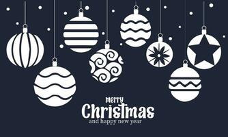 Christmas ball background greeting card template vector