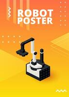 póster con un robot cargador para impresión y diseño. vector ilustración.