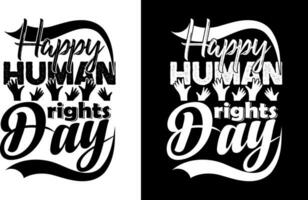 diseño de camiseta feliz día de los derechos humanos vector