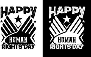 diseño de camiseta feliz día de los derechos humanos vector