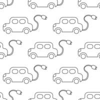 electric car charging eco bio pattern line vector