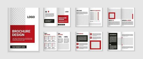 12 page corporate brochure profile design, business brochure layout, a4 size multipage flyer design, company profile and annual report template design vector