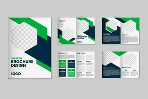 8 page a4 size brochure template design, corporate business flyer brochure, modern bi fold magazine brochure, annual report template design vector