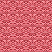 Red seamless geometric japanese waves pattern Seigaiha-mon vector