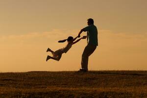 Happy father and daughter photo