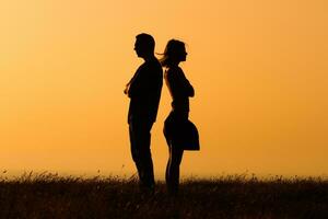 Man and woman having relationship difficulties photo