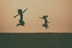 Mother and daughter enjoy spending time together outdoor photo