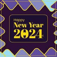 vector Happy New Year 2024 Abstract Background Flat Design