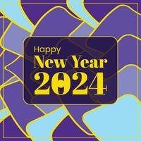 vector Happy New Year 2024 Abstract Background Flat Design