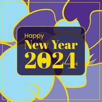 vector Happy New Year 2024 Abstract Background Flat Design