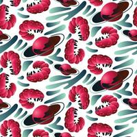 A pattern with space insects in the form of a worm. Mechanical insects of blue and pink colors fly in space among planets and nebulae on a white background. Vector gradient illustration