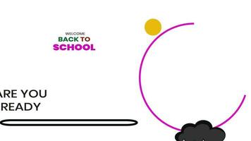 Colorful Back to School digital animation.Back to School.Educated kids. Animation Children back to school. Back to school video for children.
