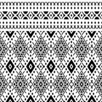 Seamless tribal geometric pattern. Vector abstract with ethnic motif. Native American art illustration. Black and white. Design for carpet, curtain, textile, fabric, mat, embroidery, fashion, ikat.
