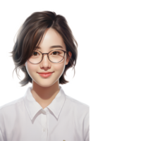 AI generated portrait of student png background