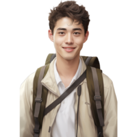 AI generated portrait of student png background