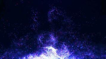 la magie fluide animation de bleu embrasé particules. particule piste. énergie néon brillant flamme avec briller cette scintille et tourbillonne, 3d animation. sans couture boucle 4k vidéo. abstrait Contexte video