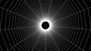 abstrakt geometrisch Tunnel Hintergrund. Spinne Netz Hintergrund. video