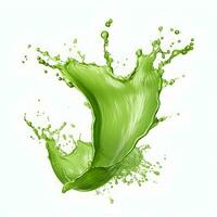 AI generated Photo green juice splash on white background